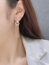 Load image into Gallery viewer, LUOWEND 18K Rose Gold Real Natural Diamond Drop Earrings for Women
