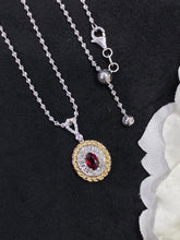 Load image into Gallery viewer, LUOWEND 18K White and Yellow Gold Real Natural Ruby Gemstone Necklace for Women
