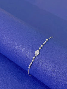 LUOWEND 18K White or Rose Gold Real Natural Diamond Bracelet for Women