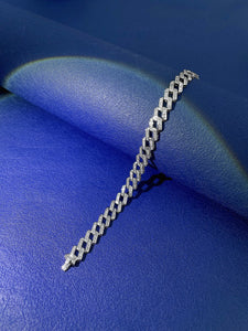 LUOWEND 18K White or Yellow Gold Real Natural Diamond Bracelet for Women
