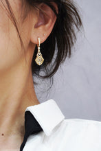 Load image into Gallery viewer, LUOWEND 18K Yellow Gold Real Natural Diamond Drop Earrings for Women
