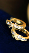 Load image into Gallery viewer, LUOWEND 18K White or Yellow Gold Real Natural Diamond Hoop Earrings for Women
