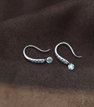 Load image into Gallery viewer, LUOWEND 18K White Gold Real Natural Diamond Hoop Earrings for Women
