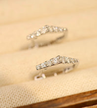 Load image into Gallery viewer, LUOWEND 18K White or Yellow Gold Real Natural Diamond Hoop Earrings for Women
