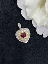 Load image into Gallery viewer, LUOWEND 18K White and Yellow Gold Real Natural Ruby Gemstone Necklace for Women
