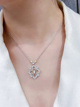 Load image into Gallery viewer, LUOWEND 18K White and Yellow Gold Real Natural Diamond Pendant Necklace for Women
