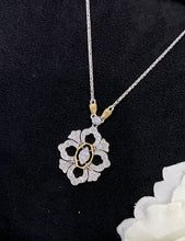 Load image into Gallery viewer, LUOWEND 18K White and Yellow Gold Real Natural Diamond Pendant Necklace for Women

