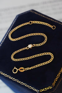 LUOWEND 18K Yellow Gold Real Natural Diamond Bracelet and Anklet Chain for Women