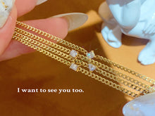 Load image into Gallery viewer, LUOWEND 18K Yellow Gold Real Natural Diamond Bracelet for Women
