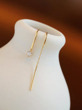 Load image into Gallery viewer, LUOWEND 18K Yellow Gold Real Natural Drop Earrings for Women
