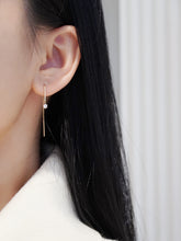 Load image into Gallery viewer, LUOWEND 18K Yellow Gold Real Natural Drop Earrings for Women

