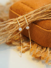 Load image into Gallery viewer, LUOWEND 18K Yellow Gold Real Natural Drop Earrings for Women
