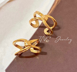 LUOWEND 18K Yellow Gold Ring for Women