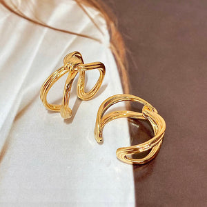 LUOWEND 18K Yellow Gold Ring for Women