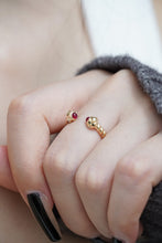Load image into Gallery viewer, LUOWEND 18K Yellow Gold Real Natural Ruby Ring for Women
