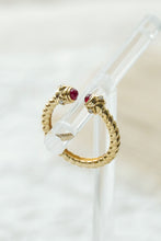 Load image into Gallery viewer, LUOWEND 18K Yellow Gold Real Natural Ruby Ring for Women
