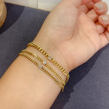 Load image into Gallery viewer, LUOWEND 18K Yellow Gold Real Natural Diamond Bracelet for Women
