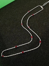 Load image into Gallery viewer, LUOWEND 18K White Gold Real Natural Diamond and Ruby Necklace for Women
