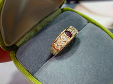 Load image into Gallery viewer, LUOWEND 18K Yellow Gold Real Natural Ruby Ring for Women
