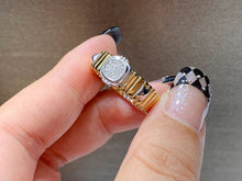Load image into Gallery viewer, LUOWEND 18K White and Yellow Gold Real Natural Diamond Ring for Women
