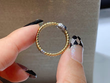 Load image into Gallery viewer, LUOWEND 18K White and Yellow Gold Real Natural Diamond Ring for Women
