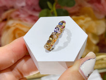 Load image into Gallery viewer, LUOWEND 18K Yellow Gold Real Natural Color Sapphire Ring for Women
