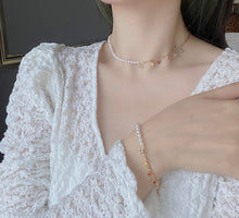 Load image into Gallery viewer, LUOWEND 18K Yellow Gold Real Natural Aquamarine and Pearl Necklace for Women
