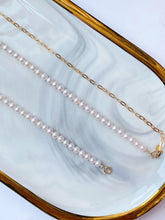 Load image into Gallery viewer, LUOWEND 18K Yellow Gold Real Natural Aquamarine and Pearl Necklace for Women
