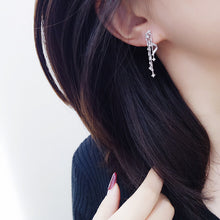 Load image into Gallery viewer, LUOWEND 18K White Gold Real Natural Diamond Drop Earrings for Women
