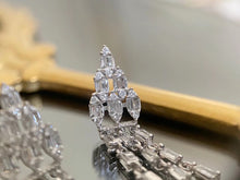 Load image into Gallery viewer, LUOWEND 18K White Gold Real Natural Diamond Drop Earrings for Women
