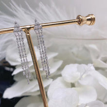 Load image into Gallery viewer, LUOWEND 18K White Gold Real Natural Diamond Drop Earrings for Women
