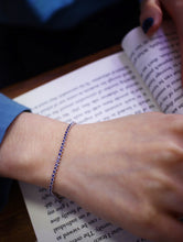 Load image into Gallery viewer, LUOWEND 18K White Gold Real Natural Ruby or Sapphire Bracelet for Women
