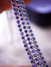Load image into Gallery viewer, LUOWEND 18K White Gold Real Natural Ruby or Sapphire Bracelet for Women
