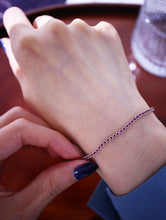 Load image into Gallery viewer, LUOWEND 18K White Gold Real Natural Ruby or Sapphire Bracelet for Women
