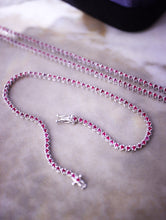 Load image into Gallery viewer, LUOWEND 18K White Gold Real Natural Ruby or Sapphire Bracelet for Women
