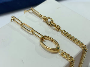 LUOWEND 18K Yellow Gold Necklace for Women