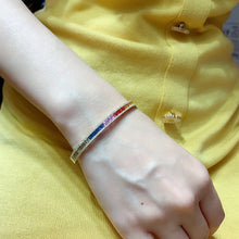 Load image into Gallery viewer, LUOWEND 18K Yellow Gold Real Natural Aquamarine Bracelet for Women
