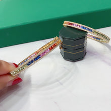 Load image into Gallery viewer, LUOWEND 18K Yellow Gold Real Natural Aquamarine Bracelet for Women
