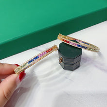 Load image into Gallery viewer, LUOWEND 18K Yellow Gold Real Natural Aquamarine Bracelet for Women
