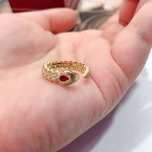Load image into Gallery viewer, LUOWEND 18K Yellow Gold Real Natural Diamond and Ruby Ring for Women
