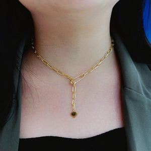 LUOWEND 18K Yellow Gold Necklace for Women