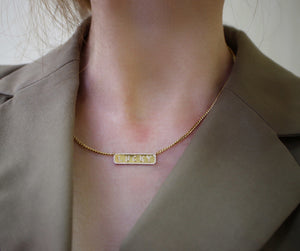 LUOWEND 18K Yellow Gold Real Natural Diamond  Necklace for Women