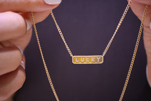 LUOWEND 18K Yellow Gold Real Natural Diamond  Necklace for Women