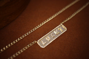 LUOWEND 18K Yellow Gold Real Natural Diamond  Necklace for Women