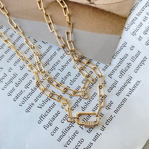 LUOWEND 18K Yellow Gold Diamond Necklace for Women