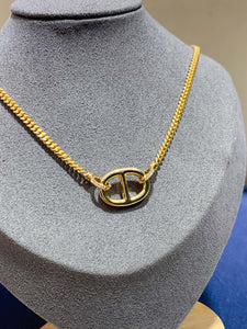 LUOWEND 18K Yellow Gold Real Natural Diamond Necklace for Women