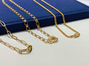 LUOWEND 18K Yellow Gold Real Natural Diamond Necklace for Women