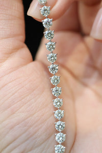 LUOWEND 18K White Gold Real Natural Diamond Bracelet for Women