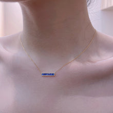 Load image into Gallery viewer, LUOWEND 18K Yellow Gold Real Natural Sapphire Gemstone Necklace for Women
