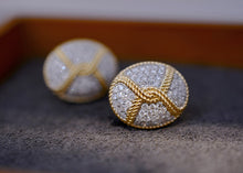 Load image into Gallery viewer, LUOWEND 18K Yellow Gold Real Natural Diamond Stud Earrings for Women

